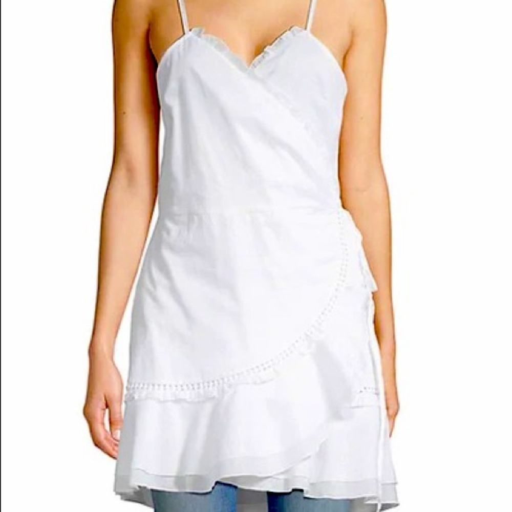Kisuii Ruffle Cotton Wrap Dress White Size Small